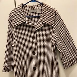 Brown & White Checkered Topper Coat